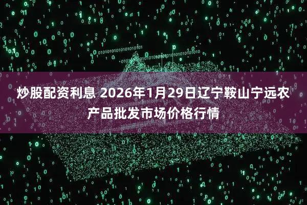 炒股配资利息 2026年1月29日辽宁鞍山宁远农产品批发市场价格行情